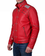 Michel Jackson Inspired Red Iconic Jacket - Michel Jackson Beat It Leather Jacket - MJ Thriller era Jacket - 90sleather
