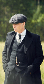 Thomas Shelby Peaky Blinders Coat, Cillian Murphy Wool Trench Coat, Black Overcoat - 90sleather