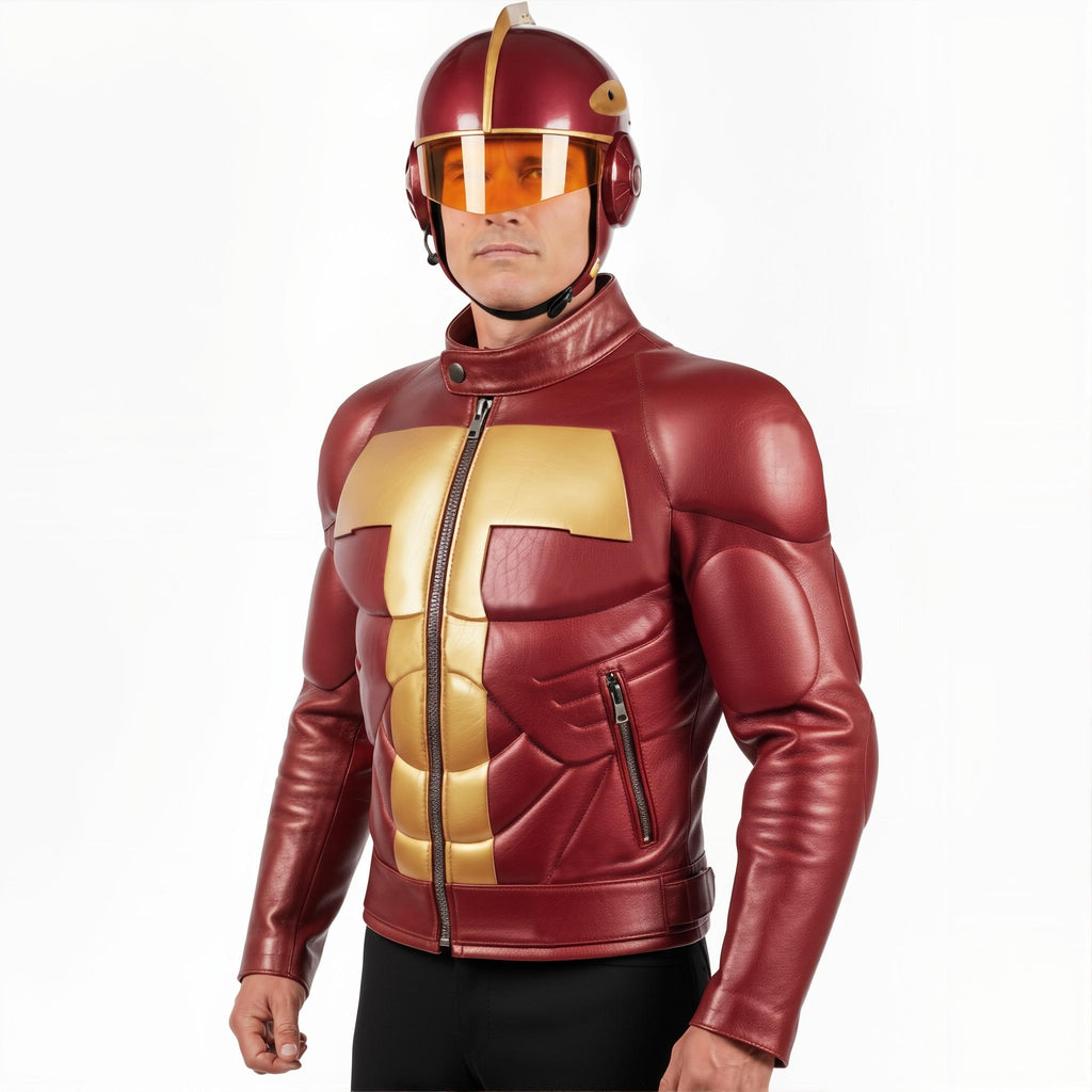 Turboman Inspired From Jingle All The Way Jacket, Arnold Schwarzenegger Cosplay Leather Jacket, Howard Langston Christmas Holiday Costume - 90sleather