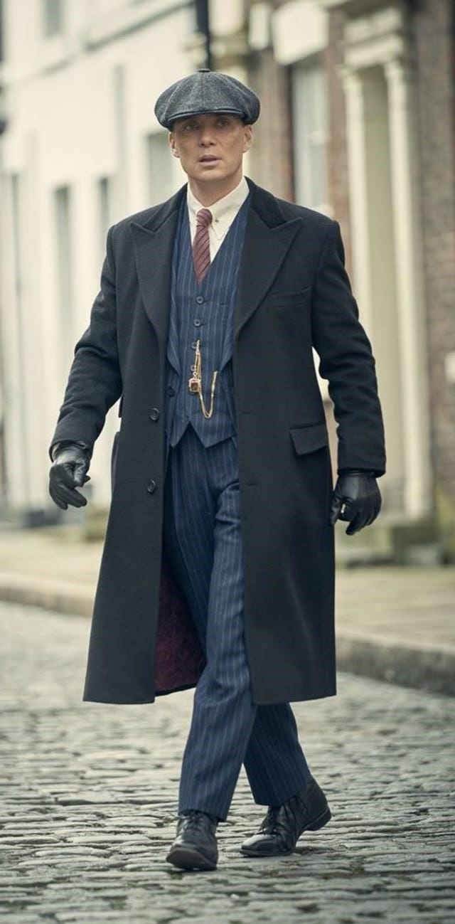Thomas Shelby Peaky Blinders Coat, Cillian Murphy Wool Trench Coat, Black Overcoat - 90sleather