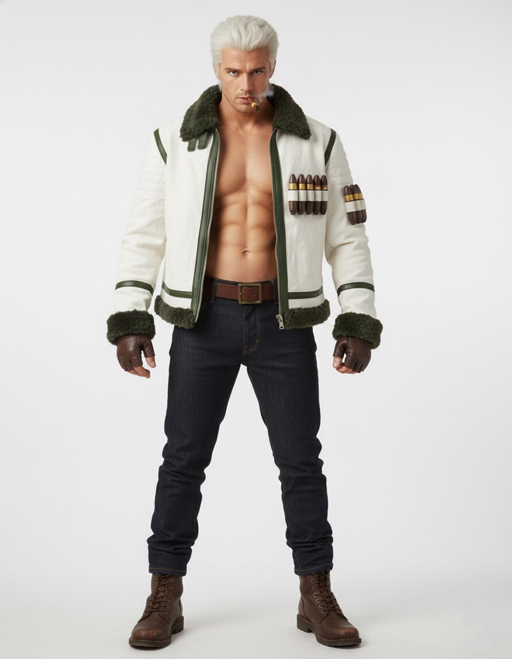 Smoker Marine Inspired One Piece S02 Series Jacket, Callum Kerr Anime Cosplay, B3 Shearling Fur Leather Jacket - 90sleather