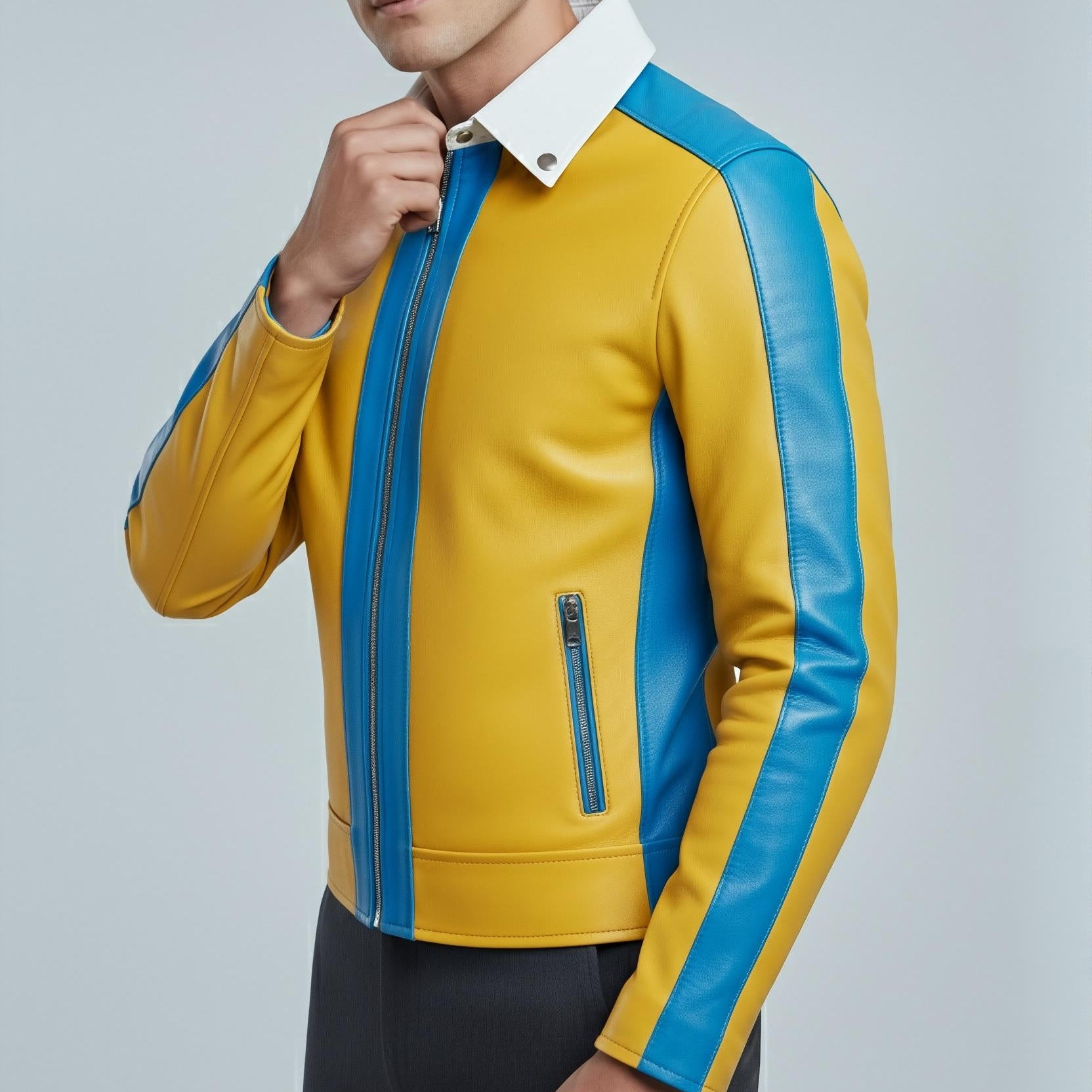 Dispatch Waterboy Inspired Leather Jacket, Herman Superhero Cosplay Jacket, Gaming Biker Jacket - 90sleather