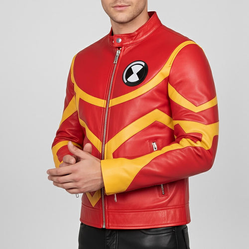 Ben 10 Heatblast Inspired Jacket, Ben Tennyson Leather Cosplay Jacket, Alien Ryan Kelley Costume - 90sleather