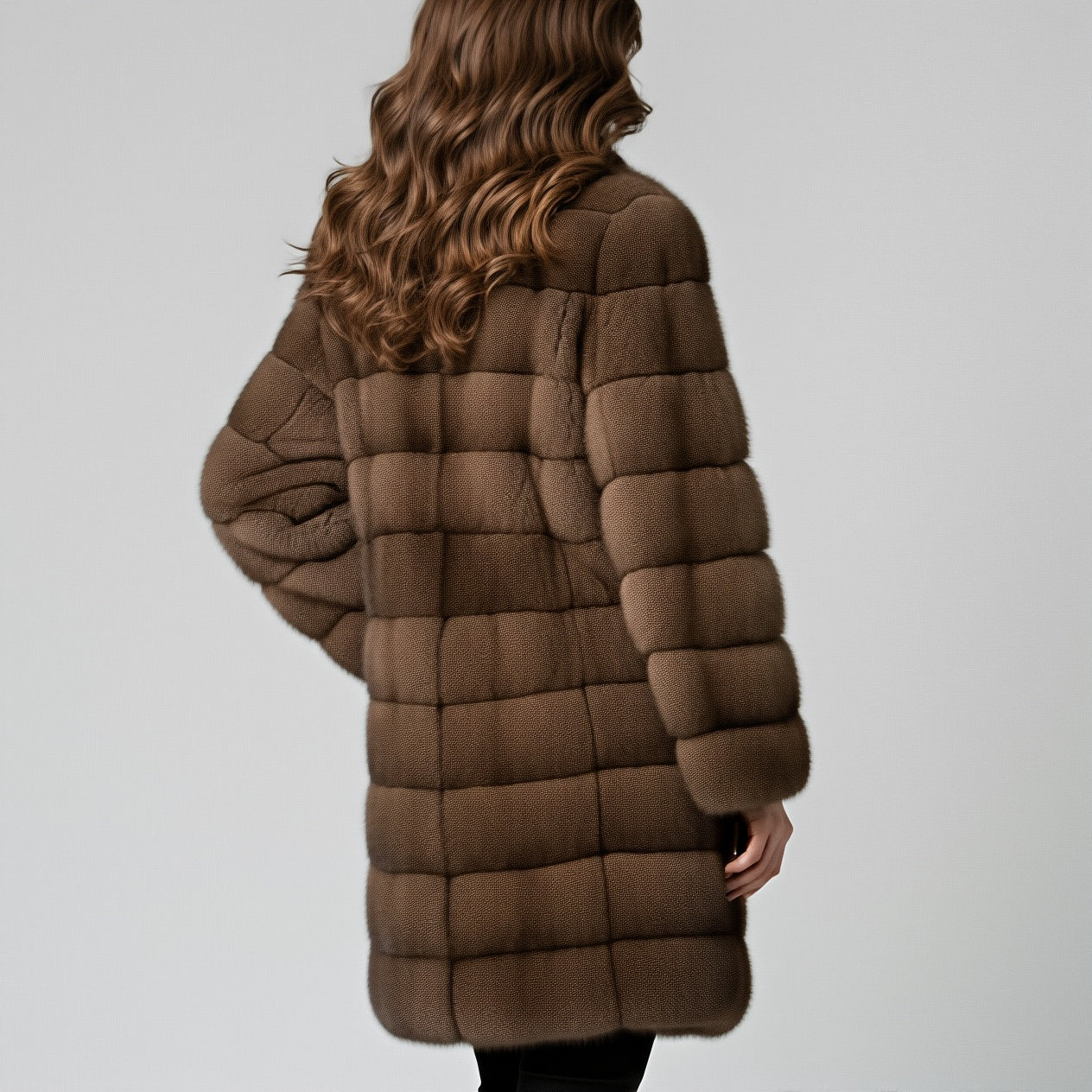 Luxury Brown Fox Fur Coat | Winter Outerwear Coat for Women | Inspired by Georgina Rodriguez - 90sleather