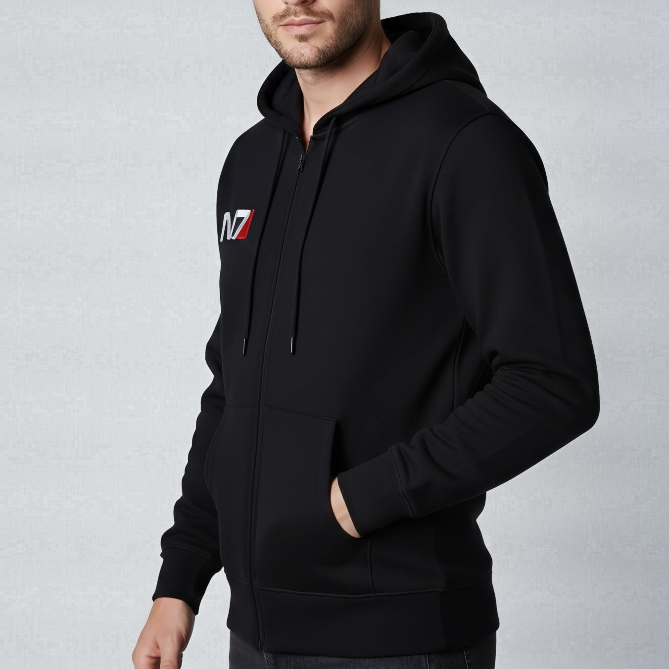 Mass Effect Commander N7 Inspired Hoodie – Premium Cosplay & Gamer Streetwear - 90sleather