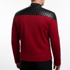 Captain Picard Inspired Jacket, Star Trek The Next Generation Cosplay Leather Jacket, Red Uniform Costume - 90sleather
