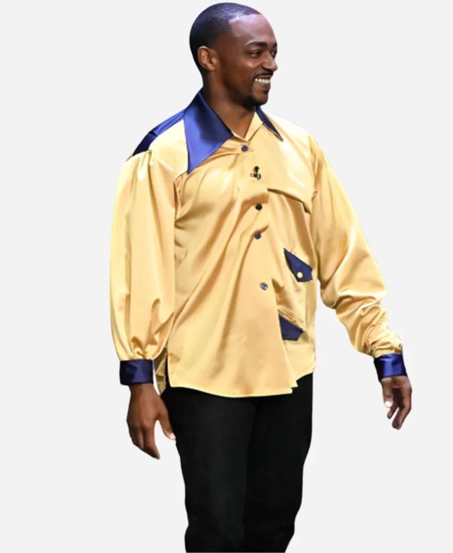 Gordon Gartrelle Satin Shirt, The Tonight Show Anthony Yellow Blue Shirt, Theodore Huxtable Inspired Costume - 90sleather