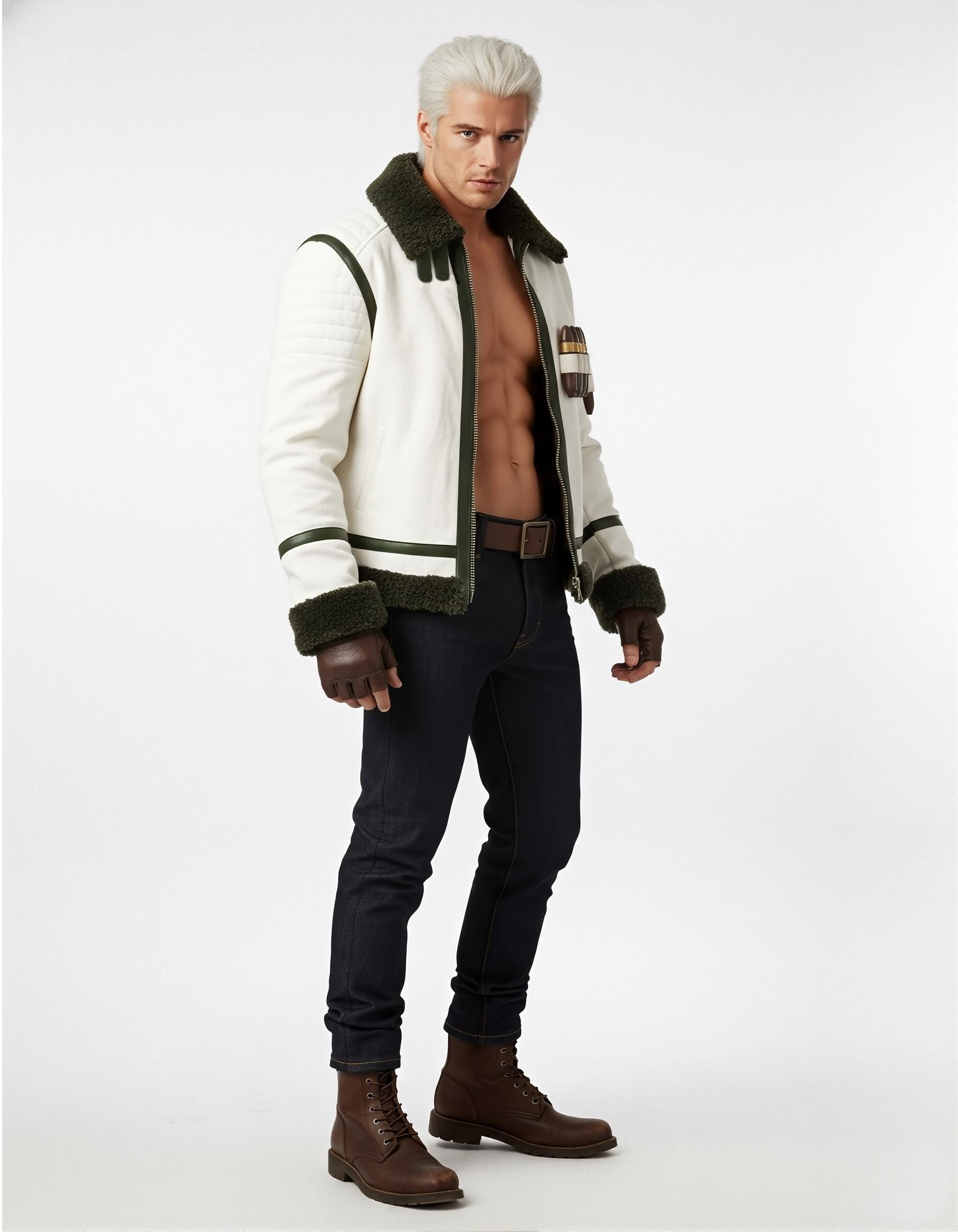 Smoker Marine Inspired One Piece S02 Series Jacket, Callum Kerr Anime Cosplay, B3 Shearling Fur Leather Jacket - 90sleather