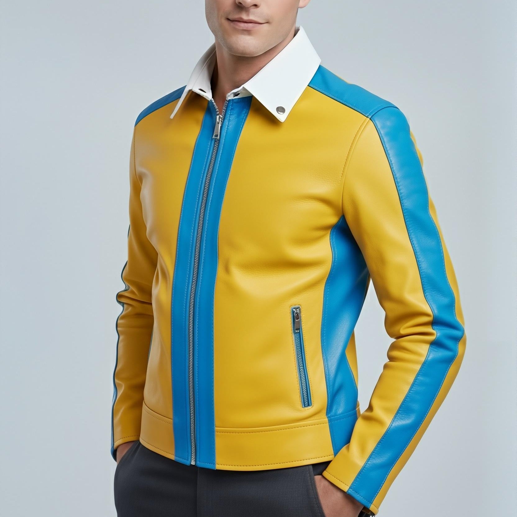 Dispatch Waterboy Inspired Leather Jacket, Herman Superhero Cosplay Jacket, Gaming Biker Jacket - 90sleather