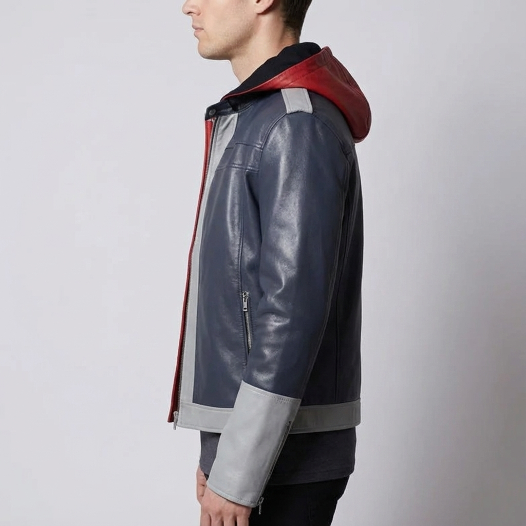 Inspired By KH4 Sora Jacket | Cosplay Hooded Leather Leather Jacket | Hallowen Cosplay - 90sleather