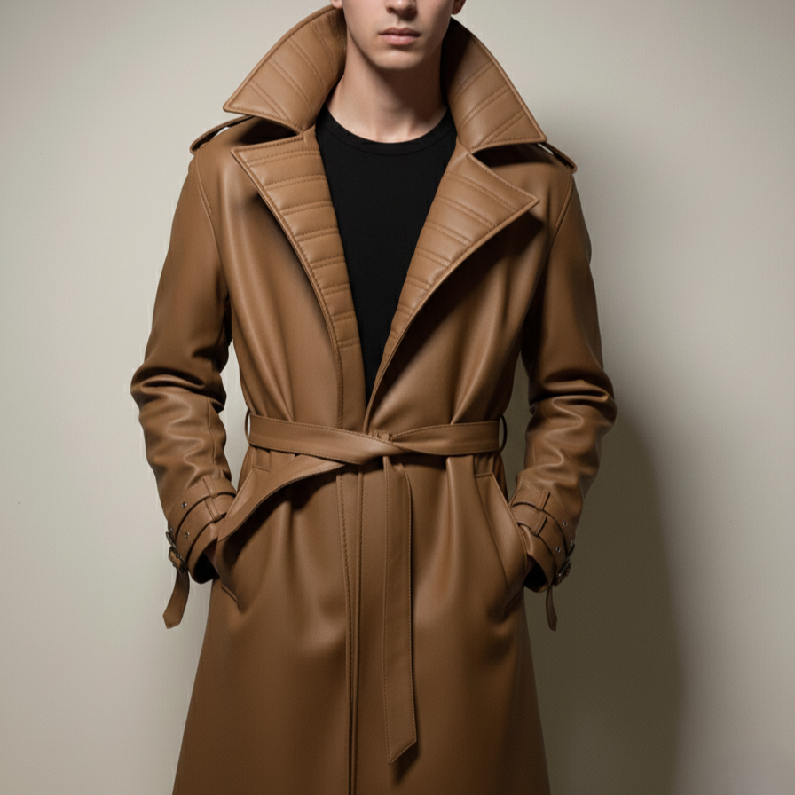 Inspired By Gambit Remy LeBeau Cosplay Coat, X-Men Brown Leather Trench Coat, Halloween Cosplay Costume - 90sleather