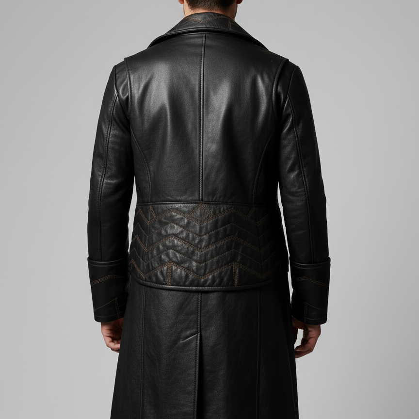 Inspired By Captain Hook Cosplay Coat, Pirate Trench Leather Coat - 90sleather