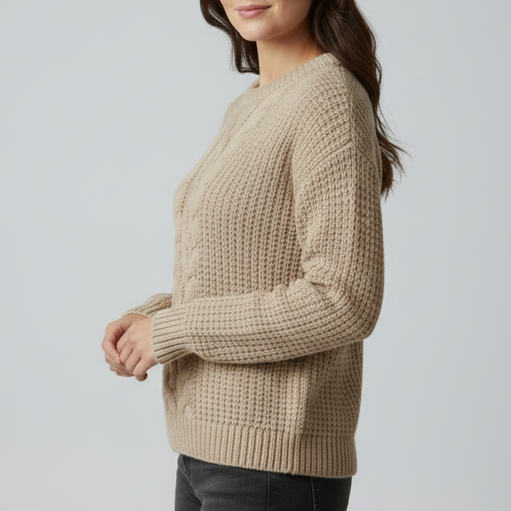 Handmade Crochet Chunky Cable-Knit Braided Sweater – Soft & Warm Winter Wear - 90sleather