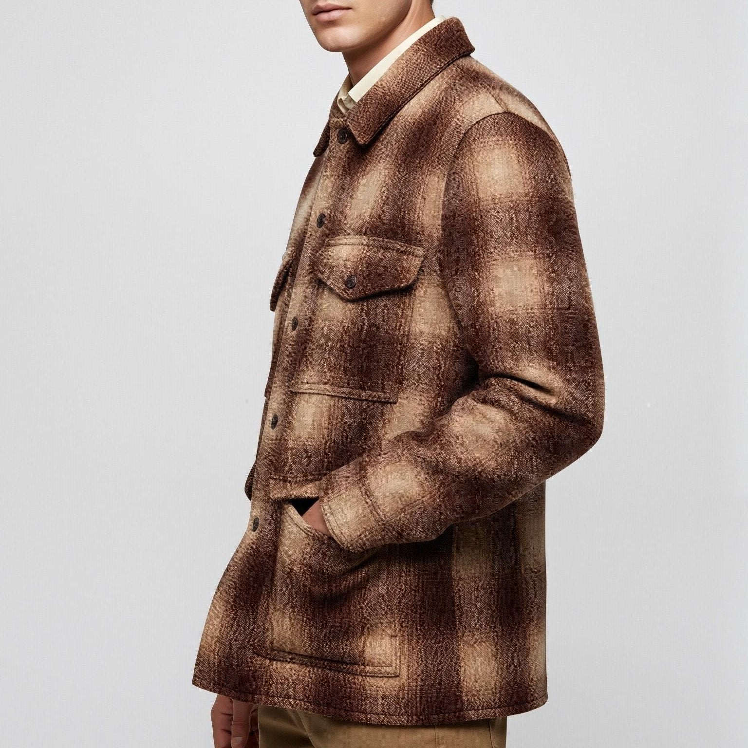 Ed Gein Monster Inspired Jacket, Charlie Hunnam Wool Coat, Vintage Checkered Plaid Coa - 90sleather