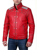Michel Jackson Inspired Red Iconic Jacket - Michel Jackson Beat It Leather Jacket - MJ Thriller era Jacket - 90sleather