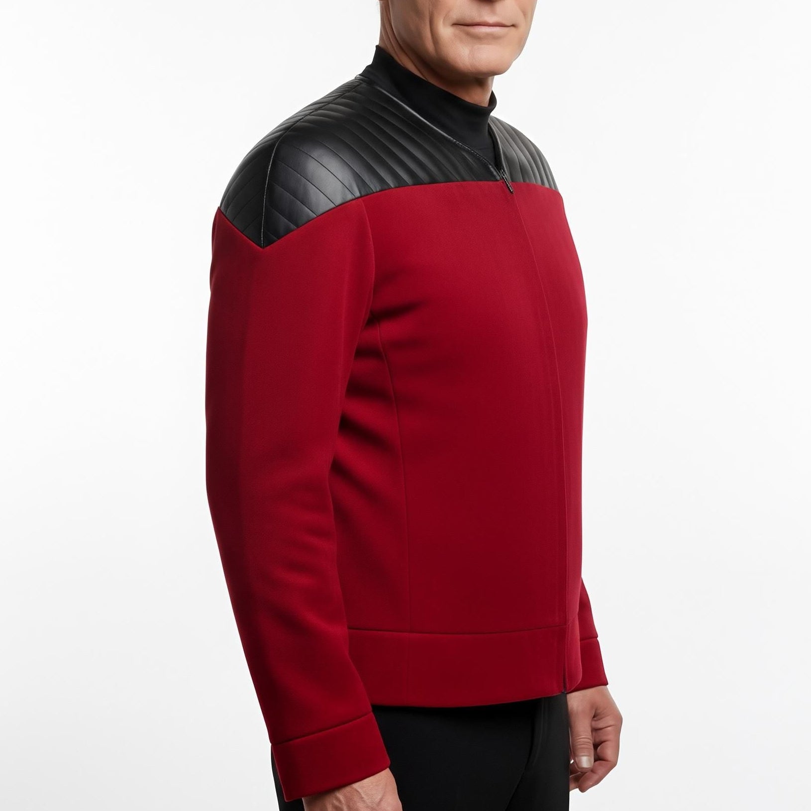 Captain Picard Inspired Jacket, Star Trek The Next Generation Cosplay Leather Jacket, Red Uniform Costume - 90sleather