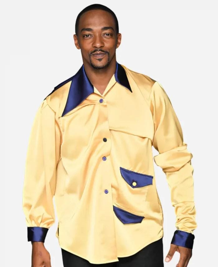 Gordon Gartrelle Satin Shirt, The Tonight Show Anthony Yellow Blue Shirt, Theodore Huxtable Inspired Costume - 90sleather