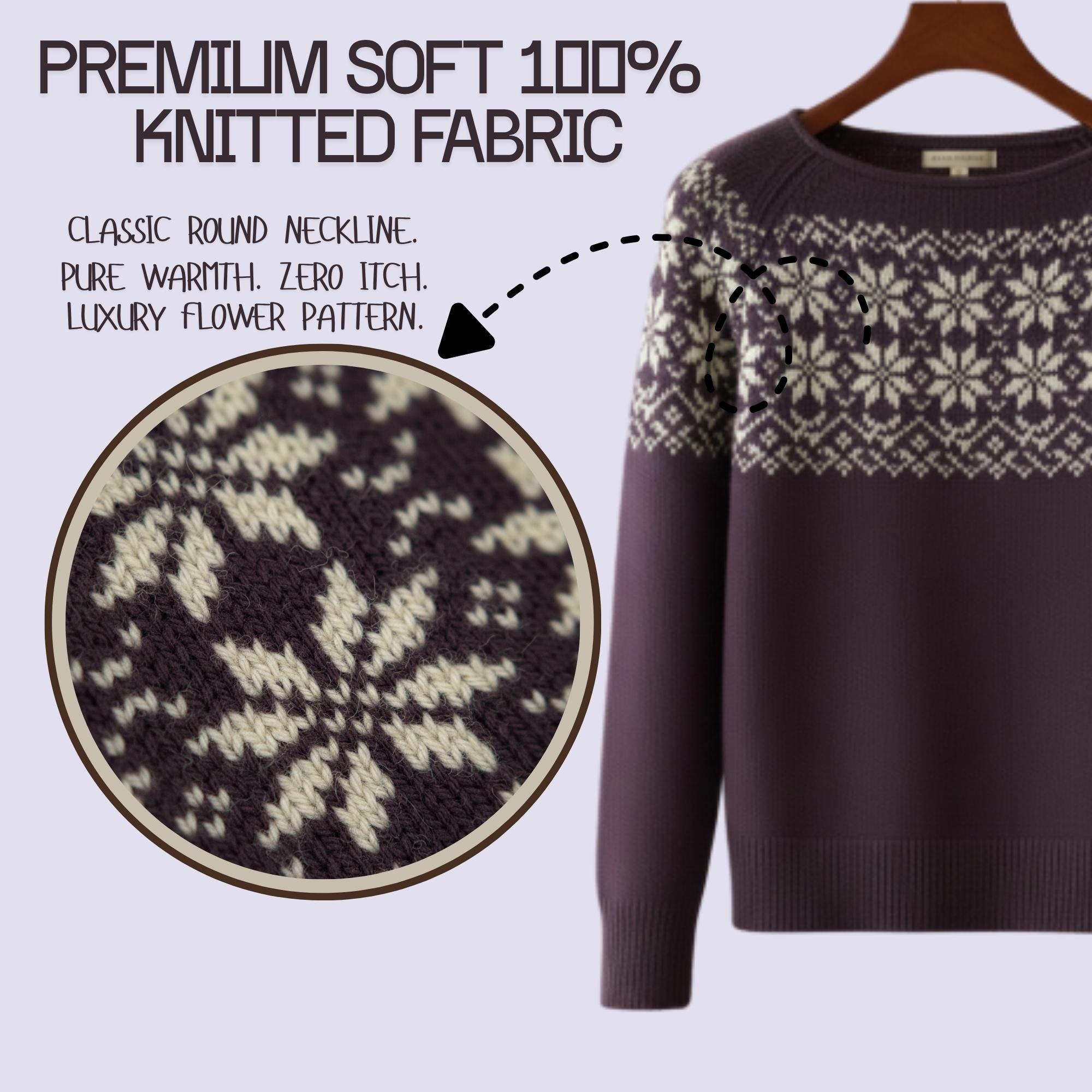 Handmade Crochet Nordic Fair Isle Knit Sweater – Luxury Flower Pattern – Soft & Cozy Winter Wear - 90sleather