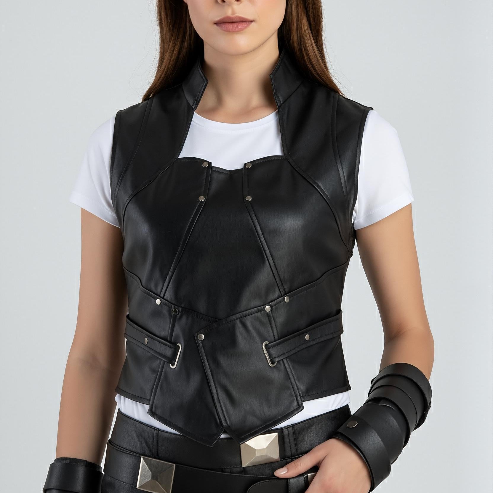 Guardians of the Galaxy 2 Gamora Cosplay Costume, Zoe Saldaña GOTG Cosplay Leather Coat And Vest - 90sleather