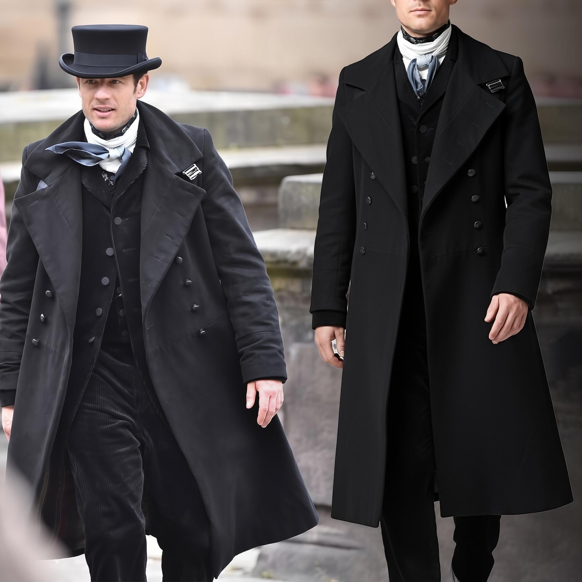 Sean Rafferty House of Guiness coat |  James Norton Victorian Overcoat | Black Long Wool Coat - 90sleather