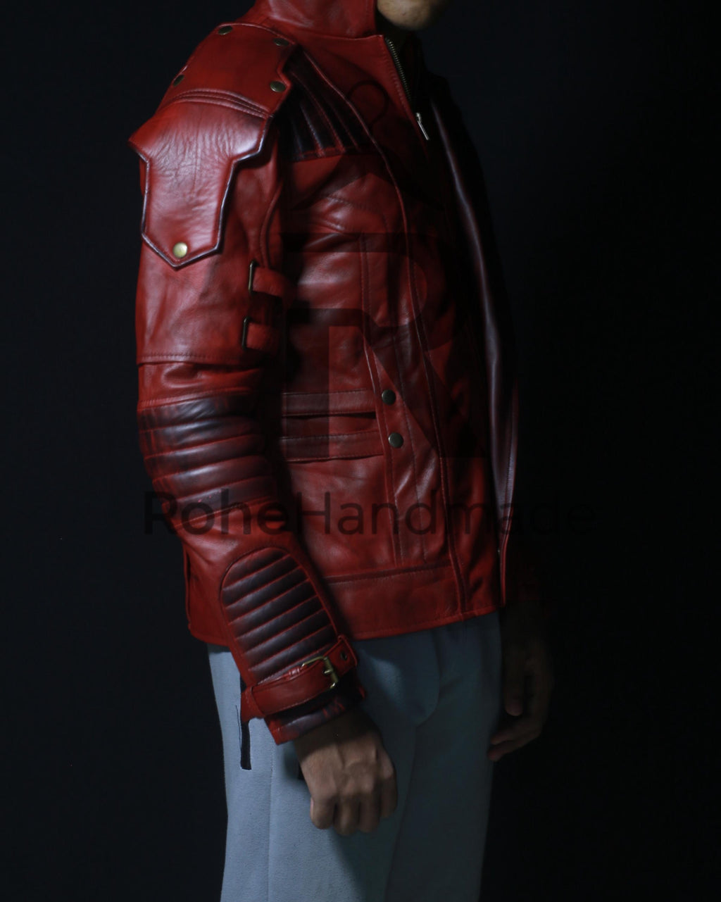 Guardians Galaxy Star Lord Cosplay Jacket, Men's Red Leather Jacket - 90sleather