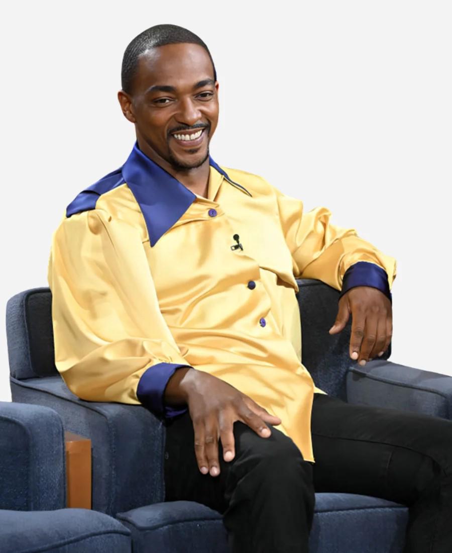 Gordon Gartrelle Satin Shirt, The Tonight Show Anthony Yellow Blue Shirt, Theodore Huxtable Inspired Costume - 90sleather