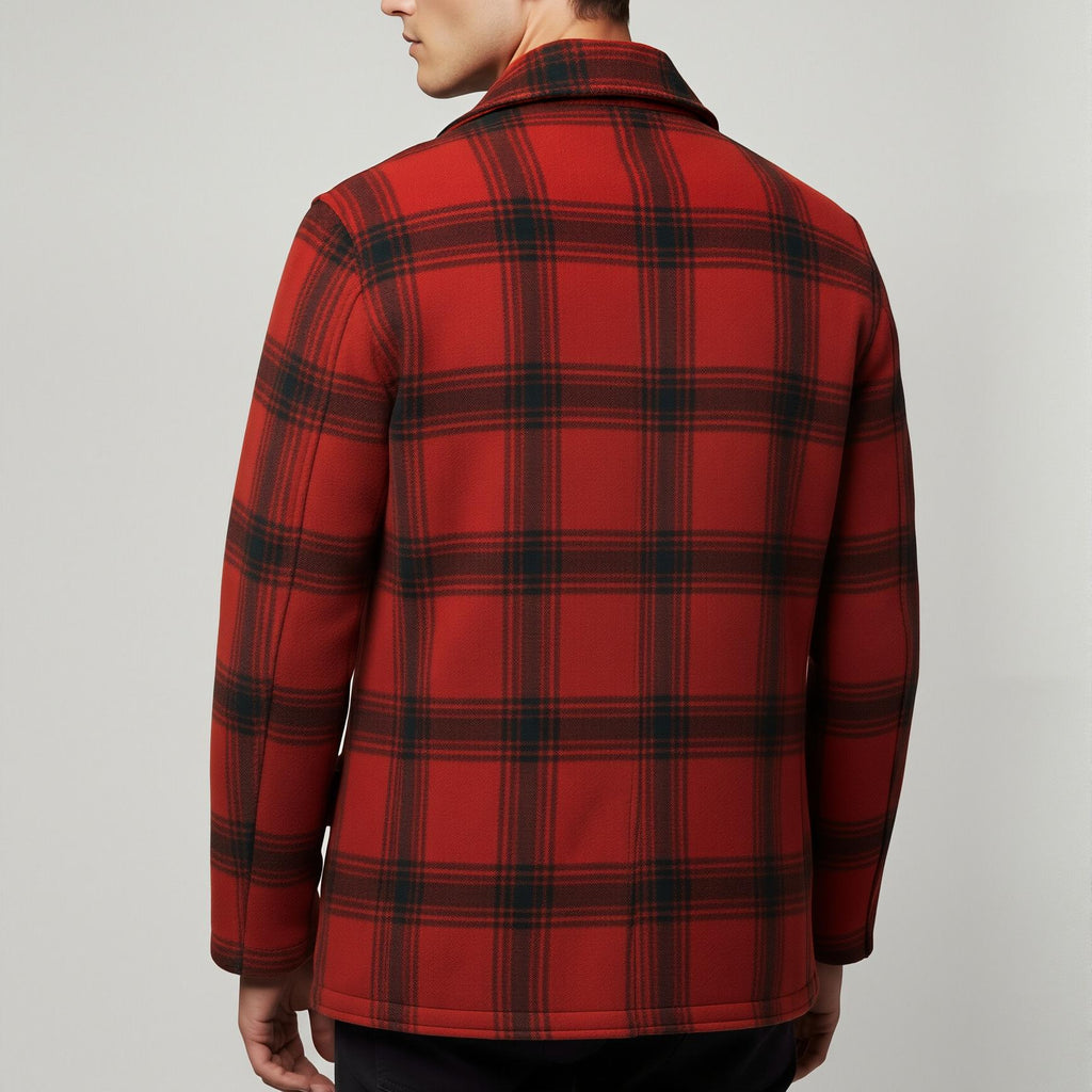 Ed Gein Monster Inspired Jacket, Charlie Hunnam Plaid Wool Coat, Vintage Checkered Outerwear, Classic 90s Style Winter Coat for Men - 90sleather