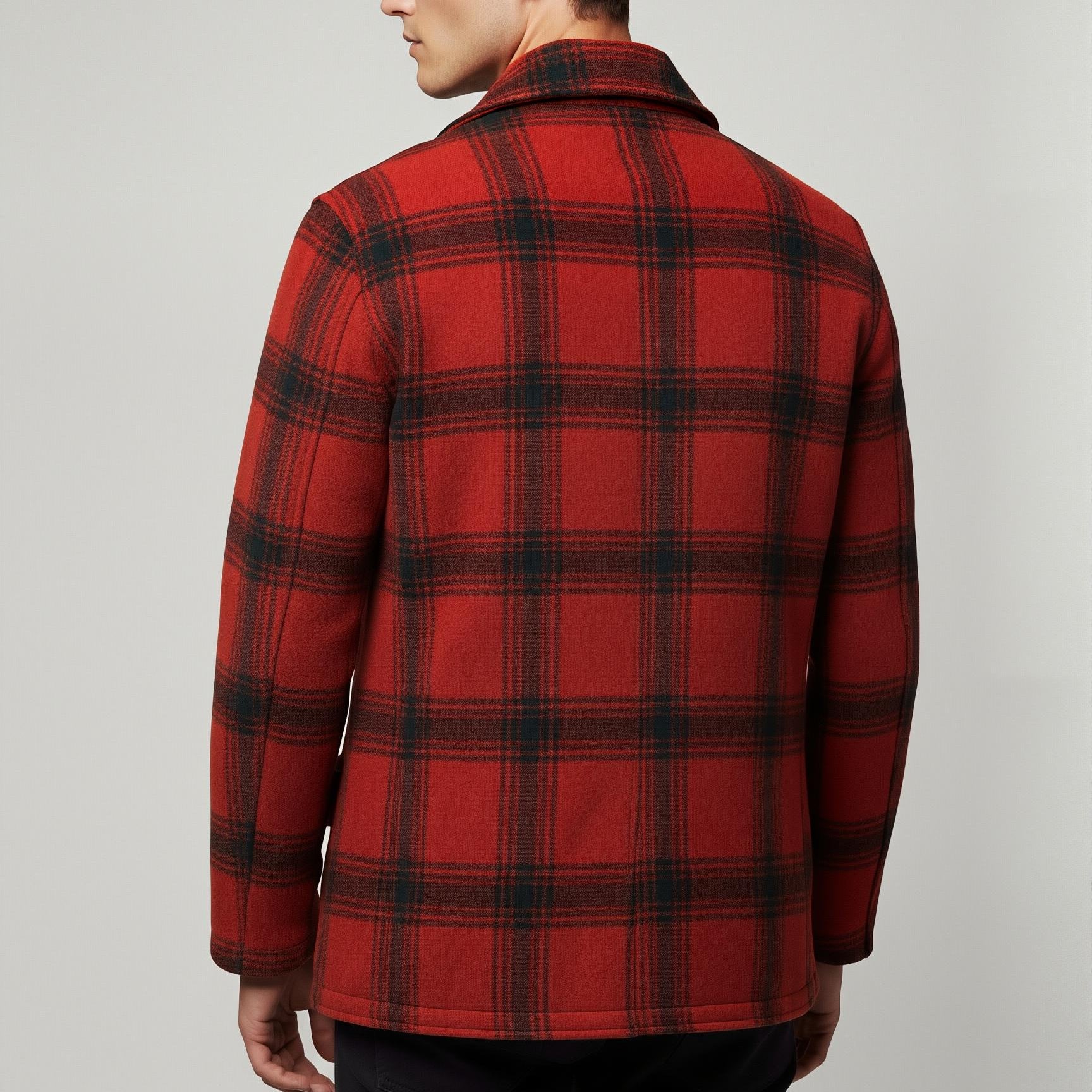 Ed Gein Monster Inspired Jacket, Charlie Hunnam Plaid Wool Coat, Vintage Checkered Outerwear, Classic 90s Style Winter Coat for Men - 90sleather