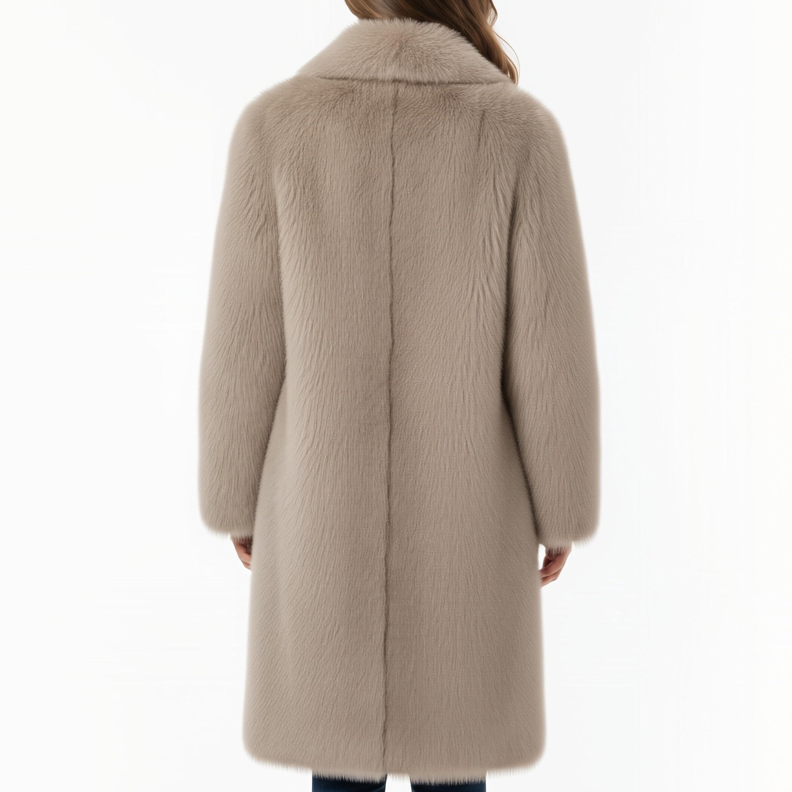 Women's Winter Long Faux Fur Coat - Street Wear Long Faux Fur Coat - Warm Ladies Trench Coat - 90sleather