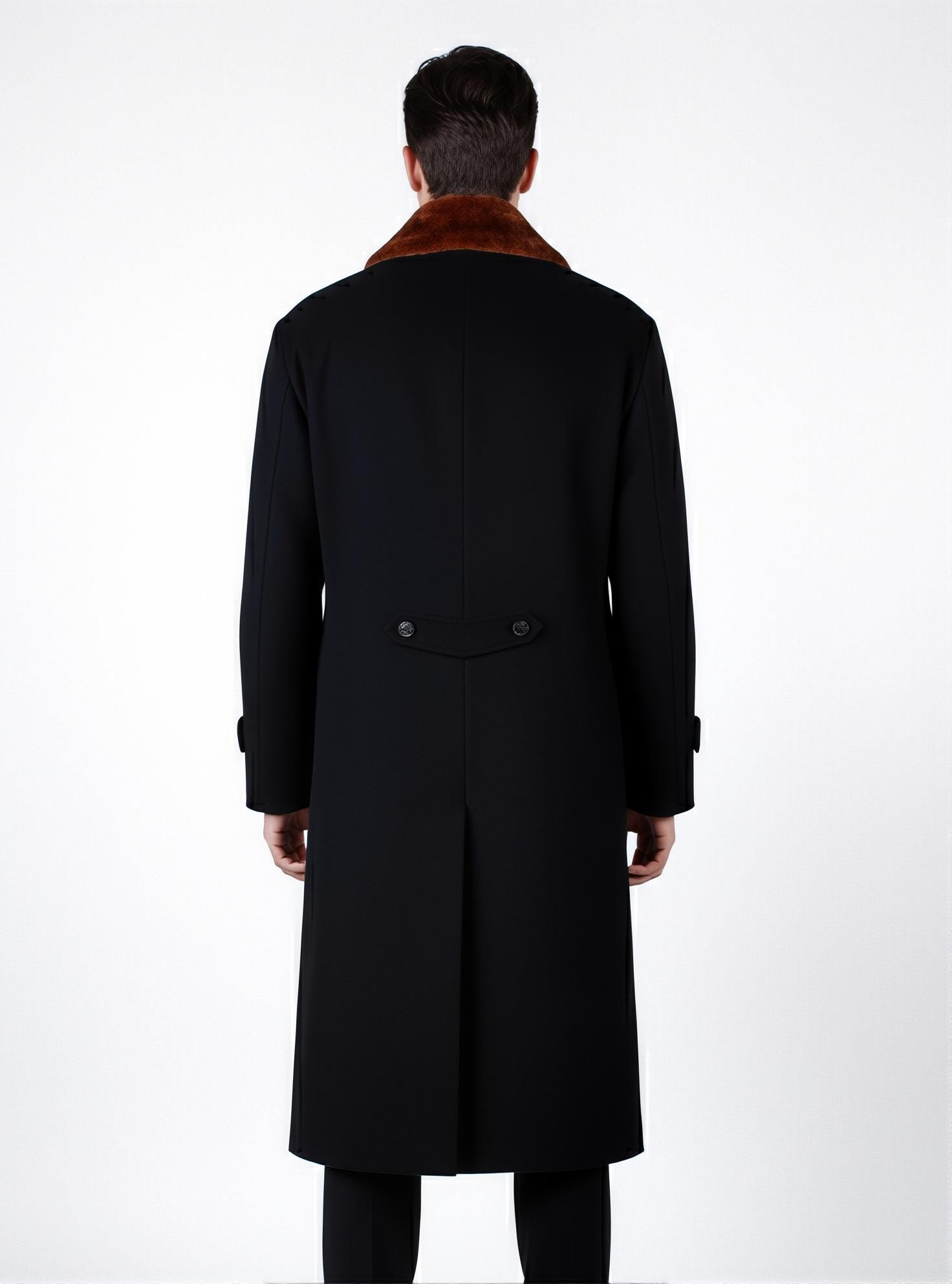 Louis Partridge House of Guiness coat | Edward Guiness Faux Fur Overcoat | Black Long Wool Coat - 90sleather